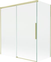 Mexen Rox 2-szárnyú, eltolható zuhanyparaván 140 + 70 x 150 cm, átlátszó, arany kefélt - 8C9-140-070-55-00 (8C9-140-070-55-00)
