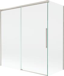 Mexen Rox kétszárnyú kádparaván 150 + 70 x 150 cm, áttetsző, szálcsiszolt nikkel - 8C9-150-070-97-00 (8C9-150-070-97-00)