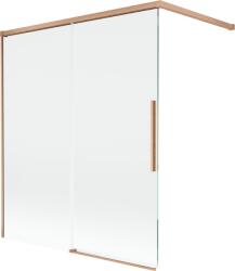 Mexen Rox 2-szárnyú, tolható zuhanypanelek 140 x 150 cm, átlátszó, kefélt réz - 8C9-140-003-65-00 (8C9-140-003-65-00)