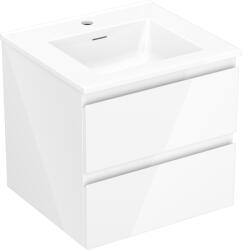 Mexen Orio fürdőszobaszekrény 50 cm mosdóval Otis, 2 fiókos, fehér fényes - 91A10-05047-2-BFF00-W18M00 (91A10-05047-2-BFF00-W18M00)