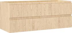 Mexen Rivel 120 cm-es fürdőszobai mosdószekrény, 2 fiókos, bordázott, tölgy - 91A20-12047-2-BFF81 (91A20-12047-2-BFF81)