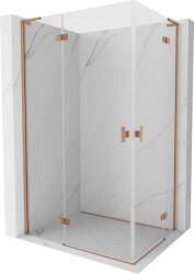 Mexen Mist-H L Duo zuhanykabin nyíló 95 x 75 cm, átlátszó, kefélt réz - 8A5L-095L-075P-65-00 (8A5L-095L-075P-65-00)