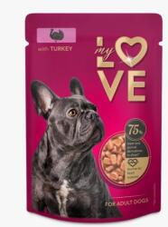 CLUB 4 PAWS Plicuri My Love Dog cu Curcan, 24 x 100 g