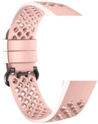 DEVIA DELUXE SPORT MESH pótszíj (egyedi méret, szilikon, állítható, lyukacsos, légáteresztő, S méret) RÓZSASZÍN (GP-137140)