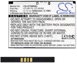 Cameron Sino Li-Ion akku (3.7V/1000mAh, Alcatel CAB3170000C1 kompatibilis) (CS-OT980SL)