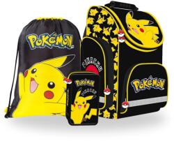 St. Majewski Pokemon ergonomikus iskolatáska szett felszerelt 3 emletes tolltartóval- Black (723732-2-szett)