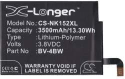Cameron Sino Li-Polymer akku (3.8V/3500mAh, Nokia BV-4BW kompatibilis) FEKETE (CS-NK152XL)