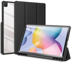 Dux Ducis Toby Galaxy Tab S6 Lite 10.4 SM-P610 / P615 mappa tok légpárnás sarok közepesen ütésálló S-Pen tartóval átlátszó hátlap fekete
