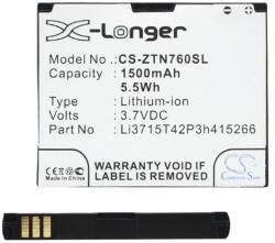 Cameron Sino Li-Ion akku (3.7V/1500mAh, AT&T Li3715T42P3h415266 kompatibilis) FEKETE (CS-ZTN760SL)