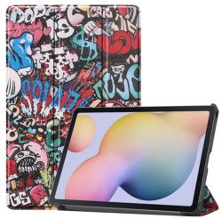 Gigapack samsung tab s8 lte tok álló. bőr hatású aktív flip. graffiti. színes (GP-99293)