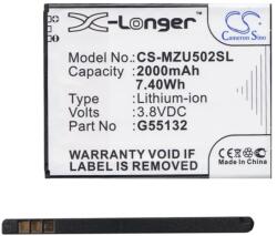 Cameron Sino Li-Polymer akku (3.8V/2000mAh, NAVON G55132 kompatibilis) FEKETE (CS-MZU502SL)