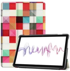 Gigapack huawei mediapad m6 10.8 wifi/LTE tok álló, bőr hatású aktív flip, kockás, színes (GP-89138)