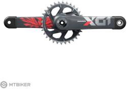 SRAM X01 Eagle DUB Carbon hajtókarok, 1x12, 32T, Lunar/Oxy Red (175 mm)