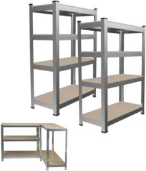 GardenLine 2db fém Salgó polcrendszer MDF lapokkal, 180x90x40cm - Max. 700kg teherbírás