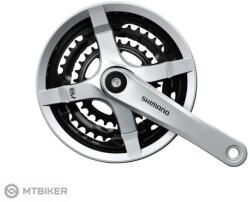 Shimano FC-TY501 hajtómű, 170 mm, 3x8, 48/38/28 fog, négyszögtengely, ezüst