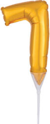 Amscan Gold, Arany 7-es szám fólia lufi tortára 15 cm (DPA3735501) - pepita