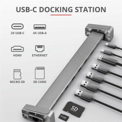 Trust Dalyx USB-C 10 az 1-ben Multiport Dokkoló - Laptop Állvánnyal