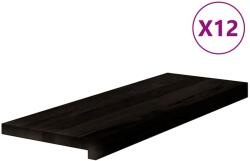 vidaXL lépcsőfokok 12 db Sötétbarna 70x25x2 cm tömör fa tölgyfa 3283037 (3283037)