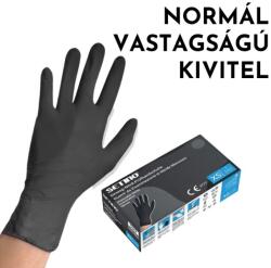 Setino Nitril vizsgálókesztyű (fekete) 3, 5g normál vastagságú kialakítás, L, Nitril, 100 (SENVF35100_L)
