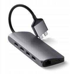 Satechi Type-C kettős adapter x2 Usb-c Pd 60W Usb-a Hdmi 4K Ethernet (ST-TCDMMAM)