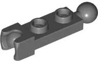 LEGO® 14419c85 - LEGO sötétszürke lap 1 x 2 méretű, vontatószem aljzattal a végén és vontatószem golyóval a másikon (14419c85)
