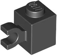 LEGO® 60476c11 - LEGO fekete kocka 1 x 1 méretű, oldalán klipsszel (60476c11)
