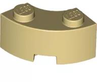 LEGO® 85080c2 - LEGO világos krémszínű (tan) kocka 2 x 2 méretű, íves sarok megerősített alj (macaroni) (85080c2)