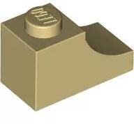 LEGO® 78666c2 - LEGO világos krémszínű (tan) inverz fél-boltív 1 x 2 méretű, íves (78666c2)