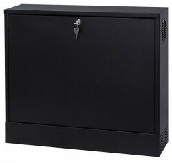 Stalflex CR19-2U-130-B 19" 2U 130mm mély fekete fém ajtós fali rack szekrény (253482)