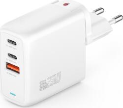 4smarts GaN Flex töltő adapter 2xType-C + 1 USB, 65W, fehér (544065) (544065)