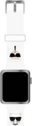 Karl Lagerfeld Apple Watch S4/S5/S6/S7/S8/S9/SE/Ultra Szilikon szíj 42/44/45/49mm - Fehér (3666339031596) (3666339031596)