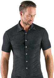 Svenjoyment Shimmering Lurex Tight-fitting Shirt with Short Sleeves 2161940 Black L