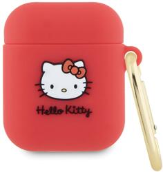 Hello Kitty 3D Kitty Head Airpods 1 / 2 Szilikon tok - Piros (HKA23DKHSF) (HKA23DKHSF)
