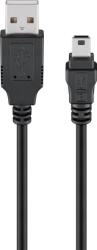Goobay 93229 USB-A apa - Mini USB apa 2.0 Adat és töltőkábel - Fekete (0.3m) (93229) (93229)