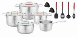 Zilner Set de gătit din 15 piese Zilner ZT-33251, Oțel inoxidabil, Capace din sticlă, Compatibil inducție, Inox