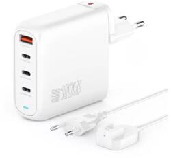 4smarts GaN Flex Pro USB-A / 3x USB-C Hálózati töltő - Fehér (100W) (4S544100) (4S544100)