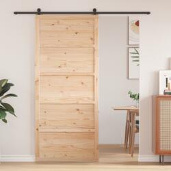 vidaXL Tömör Fenyő Ajtó Világos Fa Fenyőfa 90 x 2.5 x 208 cm Tartós (870407)