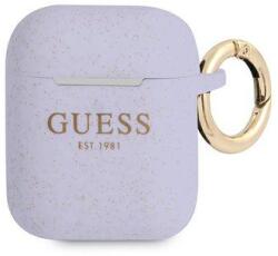 Guess Silicone Glitter AirPods tok lila (GUA2SGGEU) (GUA2SGGEU) (GUA2SGGEU)