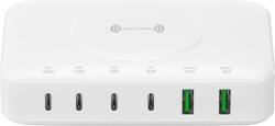 4smarts QI, 2x USB-A, 4x USB-C Töltő Állomás (100W) - Fehér (4S540570) (4S540570)