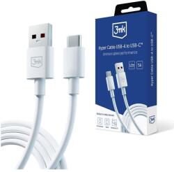 3mk Protection Hyper USB-A apa - USB-C apa töltő/adat kábel - Fehér (1.2m) (5903108527262) (5903108527262)