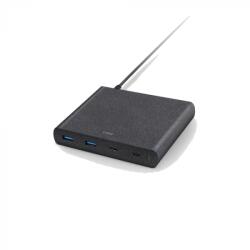 Uniq Surge Hálózati 2x USB-C PD + 2x USB QC 3.0 töltő állomás 90W Fekete (UNI000004-0) (UNI000004-0)
