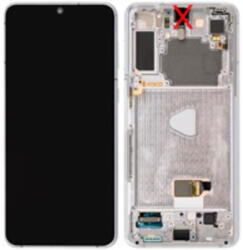Samsung GH82-24553B Gyári Samsung Galaxy S21 Plus OLED kijelző érintővel Ezüst kerettel előlap (GH82-24553B)