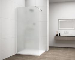 Erga Paris, Beépíthető zuhanyfal 100x200 cm, 8 mm-es matt üveg, fehér profil, ERG-V02-PARIS-100x200-FR-WH (ERG-V02-PARIS-100X200-FR-WH)