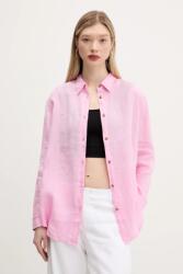 Superdry len ing női, galléros, rózsaszín, relaxed, W4010463A-RJ4 - rózsaszín XS
