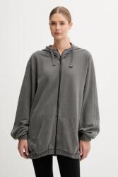 Adidas pamut melegítőfelső Wash Zip Hoodie szürke, sima, kapucnis, JD0054 - szürke S