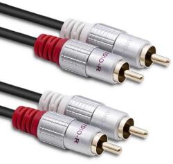 Qoltec Kábel 2xRCA apa / 2xRCA apa | 2m | Fekete (52337)