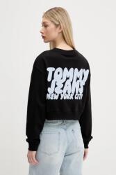 Tommy Hilfiger pamut melegítőfelső fekete, nyomott mintás, DW0DW21345 - fekete S