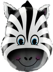 PartyPal Fólia lufi, nagyforma, zebra fej, 44 x 64 cm