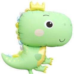  Cuki díno alakú zöld fólia lufi 79cm