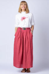 Shopika Fusta lunga casual, roz inchis, din in, cu o curea fancy Talie unica